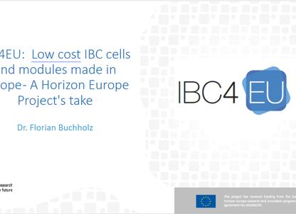 IBC4EU Low cost IBC cells and modules made in Europe A Horizon Europe Projects take